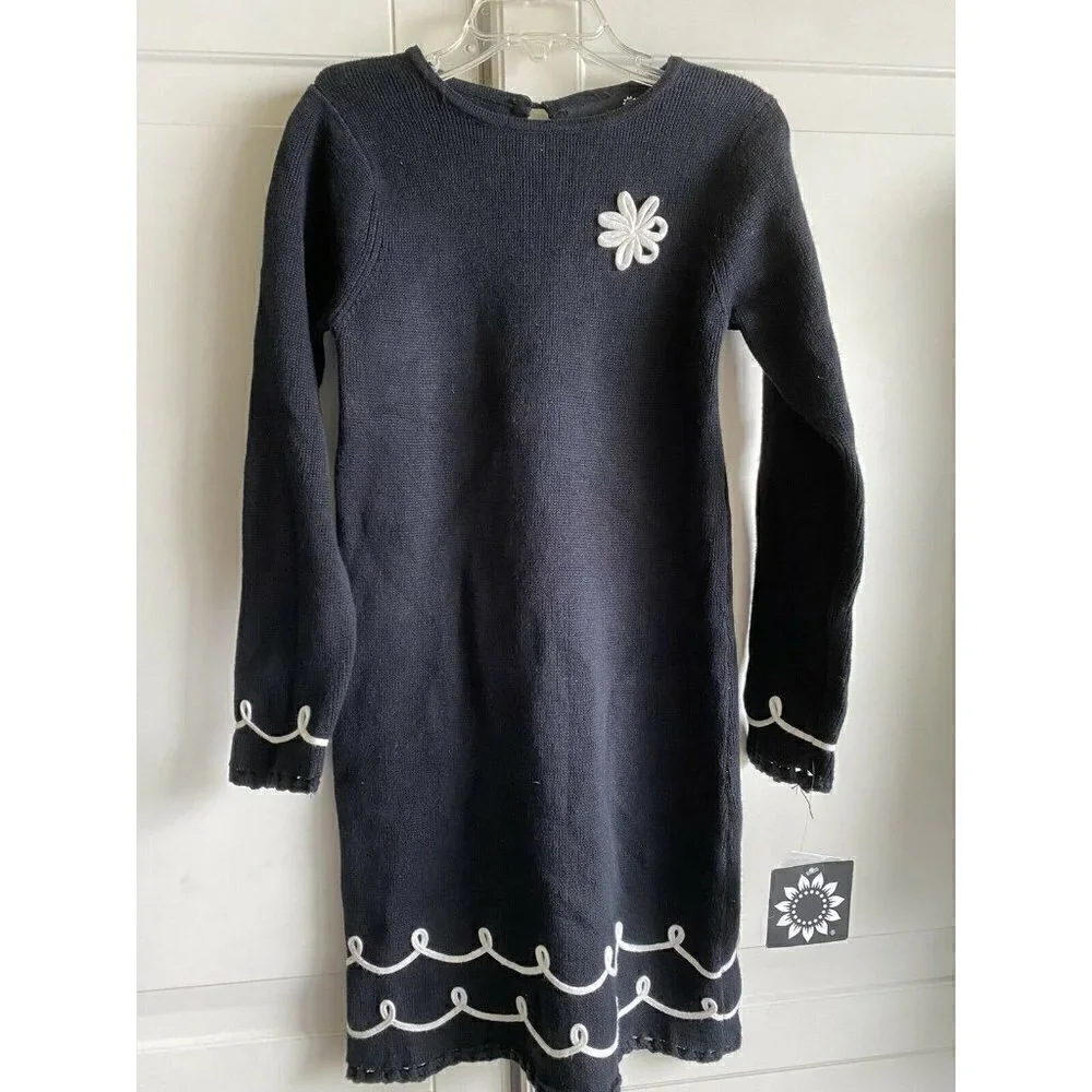 Girl’s Size 5T NWT Long Sleeve‎ Black Sweater Shift